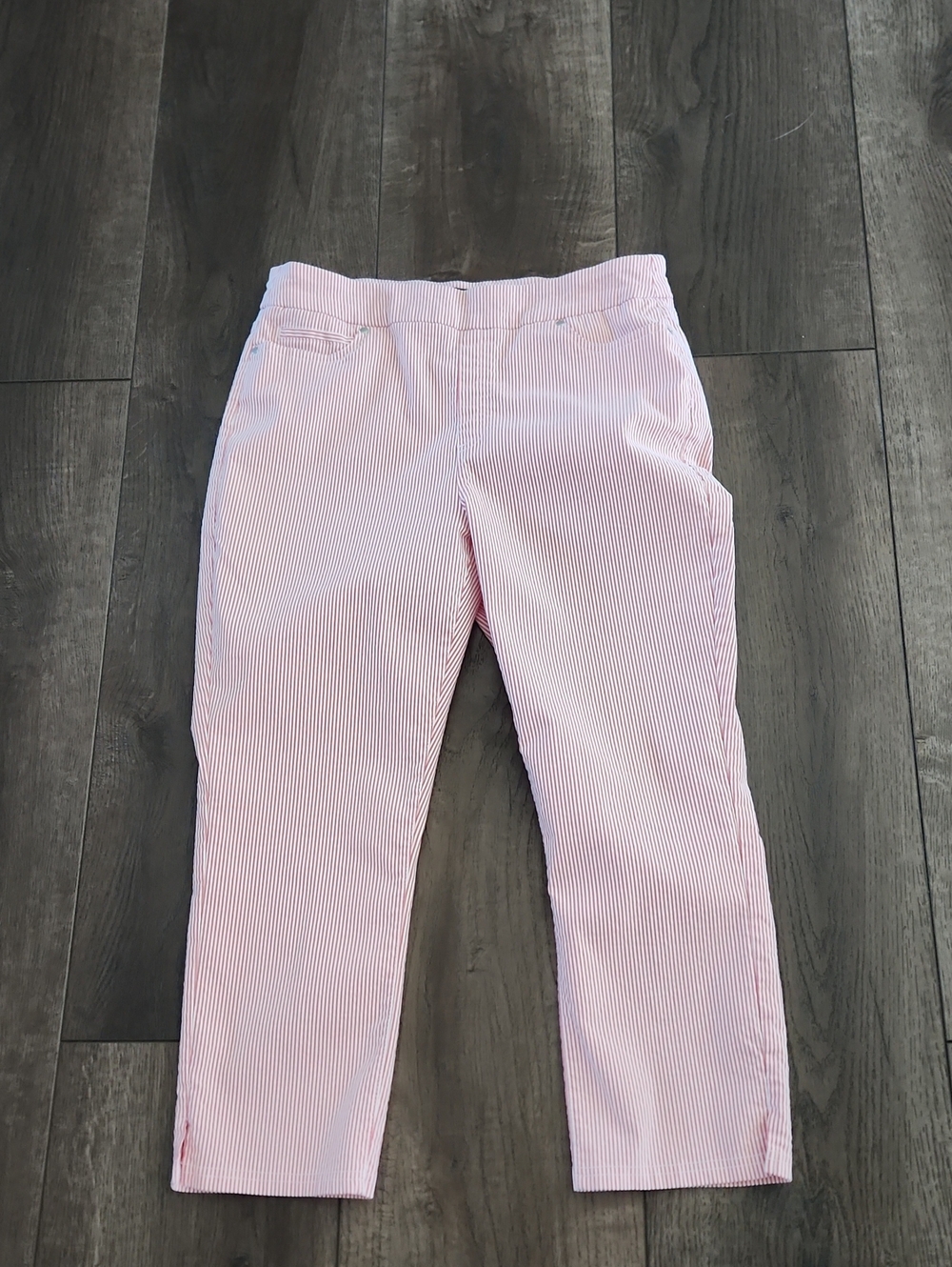 Mario Serrani Comfort Stretch Capri Pants Tomato Ivory  Size L